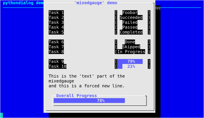 mixedgauge dialog box