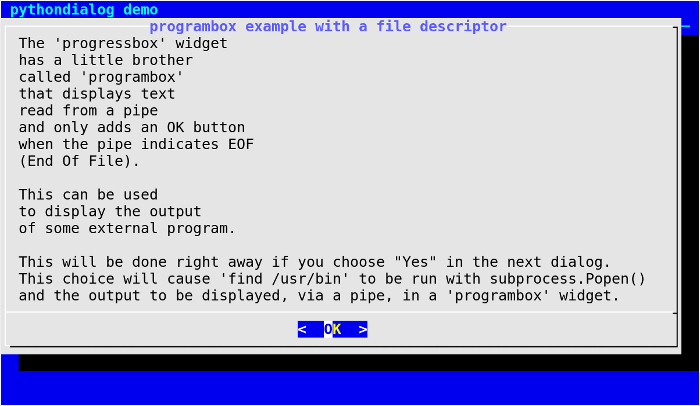 programbox dialog box
